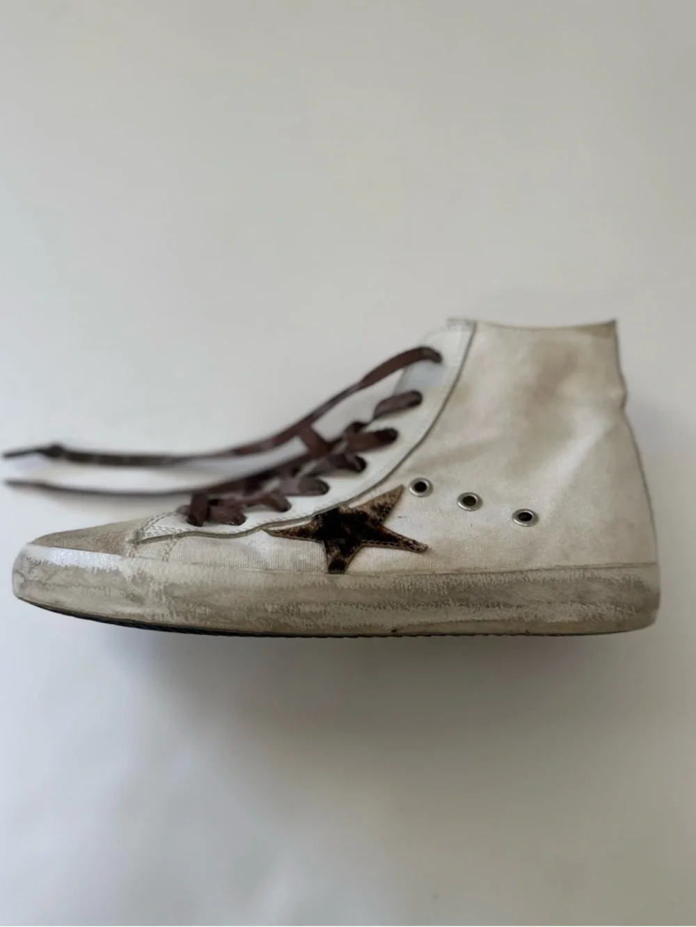 Golden Goose Women’s Francy Sneakers with Leopard Print Hair Star | Size 8 - Picture 4 of 14